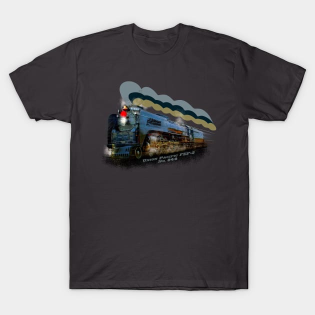 Gorgeous vintage Railroad steam locomotive FEF3 844 T-Shirt by MotorManiac